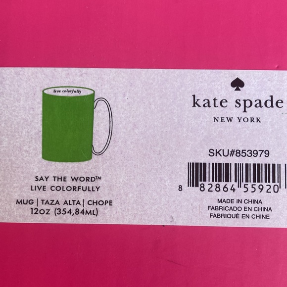 NWT Kate Spade Live Colorfully Say the Word Lennox Mug green - Picture 4 of 4